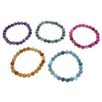 Agate fissure bracelet, Rond, normes différentes pour le choix, plus de couleurs à choisir, Vendu par Environ 7 pouce brin