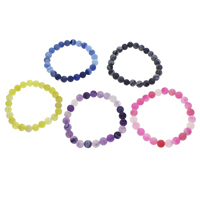 agate effleurant bracelet, Rond, normes différentes pour le choix, plus de couleurs à choisir, Vendu par Environ 7 pouce brin