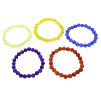 Agate smykker armbånd, Farvet Marble, Runde, forskellig størrelse for valg, flere farver til valg, Solgt Per Ca. 7 inch Strand