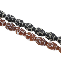 Tibetan Agate Beads, Oval, more colors for choice, 12x18mm, Hole:Approx 1.5mm, Approx 25PCs/Strand, Sold Per Approx 14.5 Inch Strand