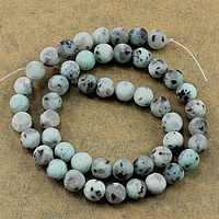 Lotus Jaspis Perlen, Lotos Jaspis, rund, natürlich, verschiedene Größen vorhanden & satiniert, Bohrung:ca. 1-2mm, Länge:ca. 15.5 ZollInch, verkauft von Menge
