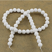 weiße Jade Perle, rund, natürlich, verschiedene Größen vorhanden & satiniert, Bohrung:ca. 1-2mm, Länge:ca. 15.5 ZollInch, verkauft von Menge