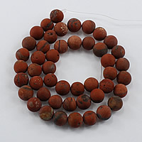 Roter Jaspis Perle, rund, natürlich, verschiedene Größen vorhanden & satiniert, Bohrung:ca. 1-2mm, Länge ca. 15 ZollInch, verkauft von Menge