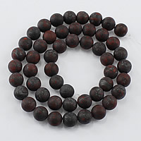 Natural Jasper Brecciated Beads, Round, different size for choice & frosted, Hole:Approx 1-2mm, Length:Approx 15 Inch, Sold By Lot