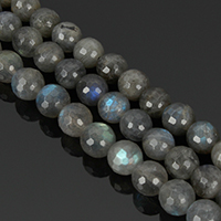 Natural Labradorite Beads, Round, different grades for choice & different size for choice & faceted, Hole:Approx 1-2mm, Sold Per Approx 15.5 Inch Strand