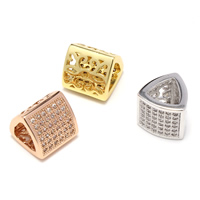 Cubic Zirconia Micro Pave Brass European Beads, plated, micro pave cubic zirconia & large hole, more colors for choice, lead & cadmium free, 10x9.5mm, Hole:Approx 4.5mm, 5PCs/Bag, Sold By Bag