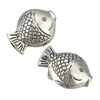 Zinc Alloy Jewelry Beads Fish antique silver color plated nickel lead & cadmium free Approx 0.5mm Sold By Lot