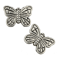 Tibetan Style Animal Beads, Butterfly, antique silver color plated, nickel, lead & cadmium free, 15x10.50x4mm, Hole:Approx 1mm, 1000PCs/Lot, Sold By Lot