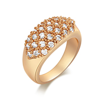 Gets® Finger Ring Brass real gold plated & with cubic zirconia nickel lead & cadmium free Sold By PC