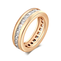 Gets® Finger Ring Brass real gold plated & with cubic zirconia & faceted nickel lead & cadmium free 6mm Sold By PC