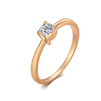 Gets® Finger Ring Brass real gold plated & with cubic zirconia & faceted nickel lead & cadmium free 3mm Sold By PC