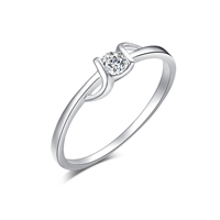 Gets® Finger Ring Brass platinum plated & with cubic zirconia & faceted nickel lead & cadmium free 4mm Sold By PC