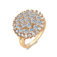 Bliver® Finger Ring, Messing, Flower, ægte forgyldt, forskellig størrelse for valg & med cubic zirconia, nikkel, bly & cadmium fri, 8mm, Solgt af PC
