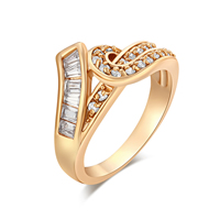 Gets® Finger Ring, Messing, vergoldet, verschiedene Größen vorhanden & mit kubischem Zirkonia & facettierte, frei von Nickel, Blei & Kadmium, 12mm, verkauft von PC
