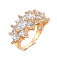 Gets® Finger Ring Brass real gold plated & with cubic zirconia & faceted nickel lead & cadmium free 12mm Sold By PC