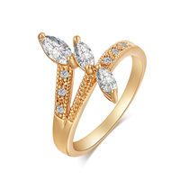 Gets® Finger Ring Brass real gold plated & with cubic zirconia & faceted nickel lead & cadmium free 16mm Sold By PC