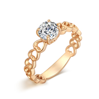 Gets® палец кольцо, Латунь, плакированный настоящим золотом, разный размер для выбора & с кубическим цирконием & граненый, не содержит никель, свинец, 6mm, продается PC