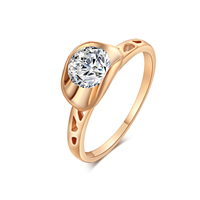 Gets® Finger Ring Brass real gold plated & with cubic zirconia & faceted nickel lead & cadmium free 7mm Sold By PC