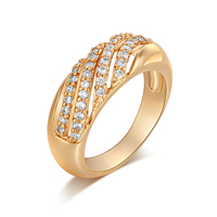 Gets® Finger Ring Brass real gold plated & with cubic zirconia nickel lead & cadmium free 7mm Sold By PC