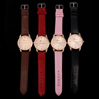 Women Wrist Watch PU Leather with zinc alloy dial & Glass stainless steel pin buckle rose gold color plated adjustable nickel lead & cadmium free 40mm 20mm Length Approx 9.5 Inch Sold By PC