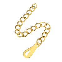Stainless Steel Extender Chain, gold color plated, 5x11x0.5mm, 3x4mm, Length:Approx 2 Inch, 200Strands/Lot, Sold By Lot