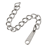 Stainless Steel Extender Chain, original color, 3x10x0.5mm, 3x4mm, Length:Approx 2 Inch, 300Strands/Lot, Sold By Lot