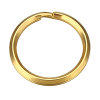 Rustfrit stål Split Ring, Stainless Steel, guldfarve belagt, 28x28x2.50mm, Hole:Ca. 23mm, 200pc'er/Lot, Solgt af Lot