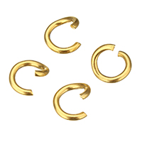 Нержавеющая сталь Открытое кольцо, нержавеющая сталь, плакирован золотом, разный размер для выбора, 100ПК/Лот, продается Лот