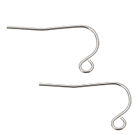 Stainless Steel Hook Earwire, with loop, original color, 21x11x0.50mm, 100Pairs/Lot, Sold By Lot