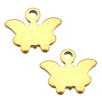 Stainless Steel Extender Chain Drop, Butterfly, gold color plated, 9x8.50x1mm, Hole:Approx 1mm, 400PCs/Lot, Sold By Lot