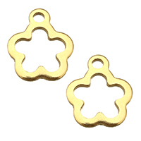 Stainless Steel Extender Chain Drop, Flower, gold color plated, 11x12.50x1mm, Hole:Approx 2mm, 300PCs/Lot, Sold By Lot