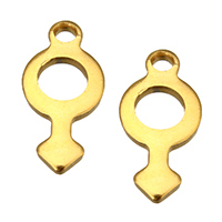 Stainless Steel Extender Chain Drop, Male Mark, gold color plated, 6x12.50x1mm, Hole:Approx 1.5mm, 300PCs/Lot, Sold By Lot
