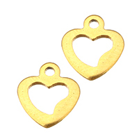 Stainless Steel Extender Chain Drop, Heart, gold color plated, 9x10x1mm, Hole:Approx 1mm, 300PCs/Lot, Sold By Lot