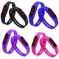 LED Light Watch Silicone with Plastic adjustable Length Approx 8.6 Inch Sold By PC