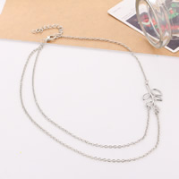 Zinc Alloy Jewelry Necklace with 2lnch extender chain Leaf platinum color plated oval chain nickel lead & cadmium free 40mm Sold Per Approx 17.7 Inch Strand