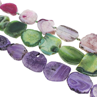 Crackle Agate Beads, Nuggets, more colors for choice, 35x40x7mm-40x45x9mm, Hole:Approx 1mm, Approx 8PCs/Strand, Sold Per Approx 15 Inch Strand