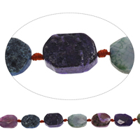 Crackle Agate Beads, Nuggets, mixed colors, 20x30x6mm-23x32x8mm, Hole:Approx 2mm, Approx 10PCs/Strand, Sold Per Approx 14.5 Inch Strand