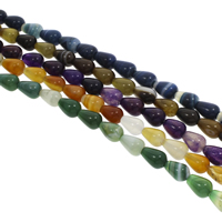 Streifen Achat Perle, Tropfen, keine, 10x14mm, Bohrung:ca. 1.5mm, ca. 28PCs/Strang, verkauft per ca. 14 ZollInch Strang