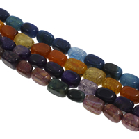 Crackle Agate Beads, Rectangle, more colors for choice, 8x14mm-10x15mm, Hole:Approx 1.5mm, Approx 25PCs/Strand, Sold Per Approx 15 Inch Strand