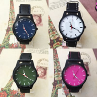 Unisex Wrist Watch PU Leather with zinc alloy dial & Glass stainless steel pin buckle painted adjustable Length Approx 9.5 Inch Sold By PC