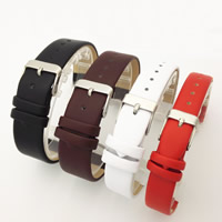 Watch Bands, Cowhide, stainless steel pin buckle, different size for choice, more colors for choice, Sold By Set