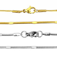 нержавеющая сталь цепочка для ожерелья, Другое покрытие, змея цепи, Много цветов для выбора, 2mm, длина:Приблизительно 17.5 дюймовый, 10пряди/Лот, продается Лот