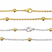 нержавеющая сталь цепочка для ожерелья, Другое покрытие, Овальный цепь, Много цветов для выбора, 3.5mm, 1.5x2x0.5mm, длина:Приблизительно 19.5 дюймовый, 10пряди/Лот, продается Лот