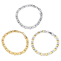 Bijoux bracelet en acier inoxydable, Placage, plus de couleurs à choisir, 11x7x1.5mm, 5x7x2mm, Longueur:Environ 8.5 pouce, 10Strandstoron/lot, Vendu par lot