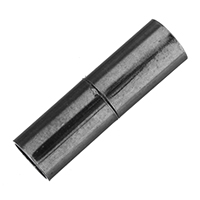 Messing Magnetverschluss, Zylinder, metallschwarz plattiert, frei von Nickel, Blei & Kadmium, 6x20mm, Bohrung:ca. 5mm, 50PCs/Menge, verkauft von Menge