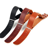 Watch Bands, Cowhide, stainless steel pin buckle, more colors for choice, 200mm, 20mm, Sold By Set