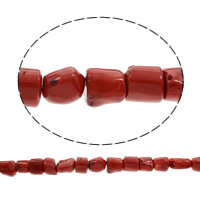 Natürliche Korallen Perlen, rot, 17x19mm-25x18mm, Bohrung:ca. 1mm, ca. 16PCs/Strang, verkauft per ca. 15.5 ZollInch Strang
