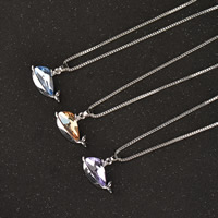 Austrian Crystal Necklace Zinc Alloy with iron chain & Austrian Crystal Dolphin platinum color plated box chain lead & cadmium free Sold Per Approx 17.5 Inch Strand