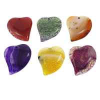 Agate Jewelry Pendants, Heart, different materials for choice, 42x55x8mm-44x57x9mm, Hole:Approx 1.5mm, 5PCs/Bag, Sold By Bag