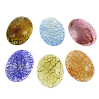 Crackle Agate Cabochon, Flat Oval, flat back, more colors for choice, 30x40x7mm, 10PCs/Bag, Sold By Bag